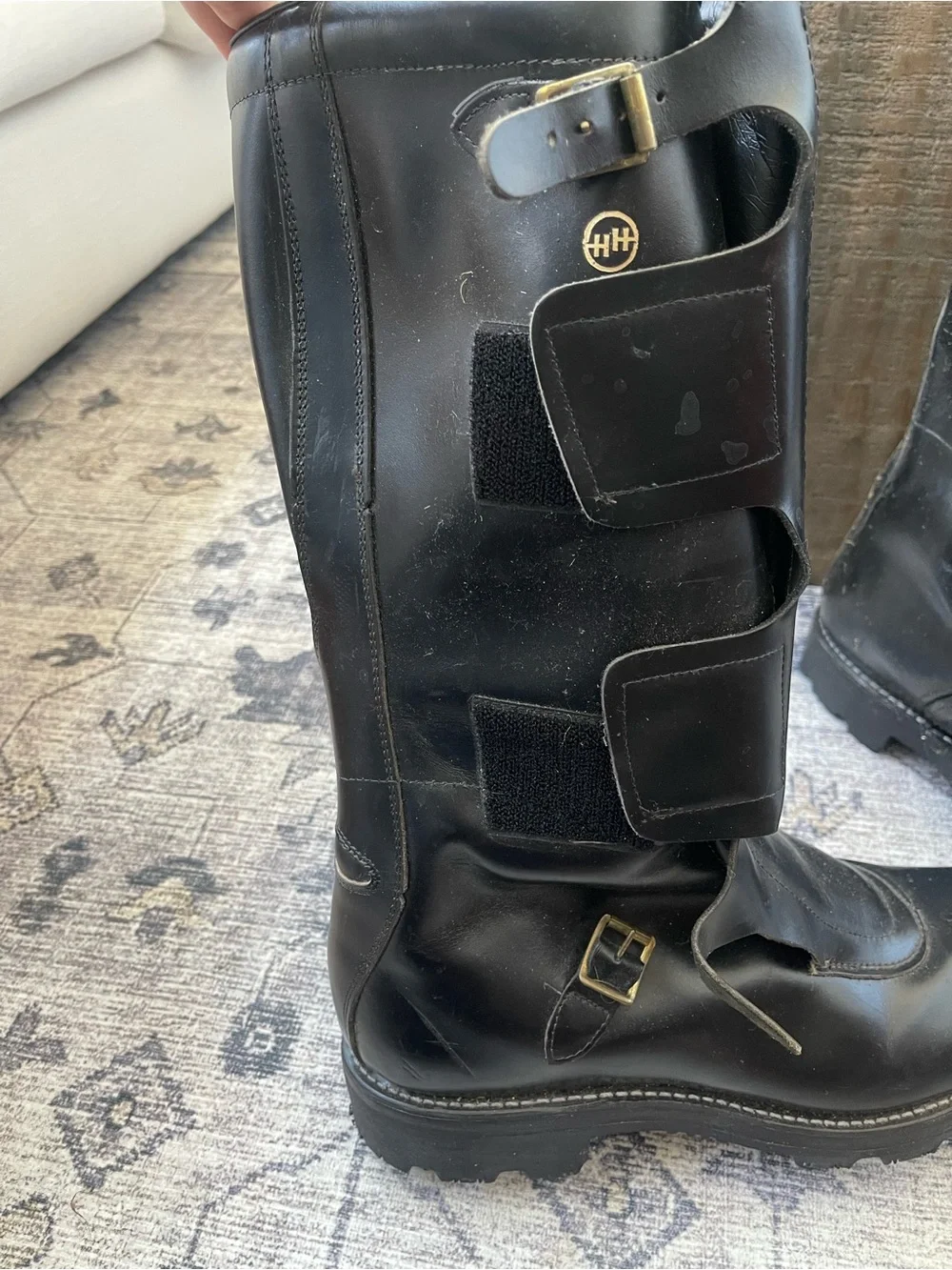 H.H. Brown | Black Leather Police Motorcycle Escort Patrol Boot Size 10.5 Canada